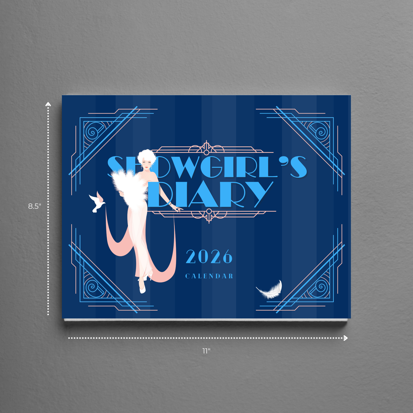 2026 Taylor Swift inspired Showgirl calendar, lyric-themed wall calendar, Swiftie gift, printed in USA